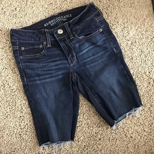 American Eagle Raw Hem Bermuda Denim Shorts 2